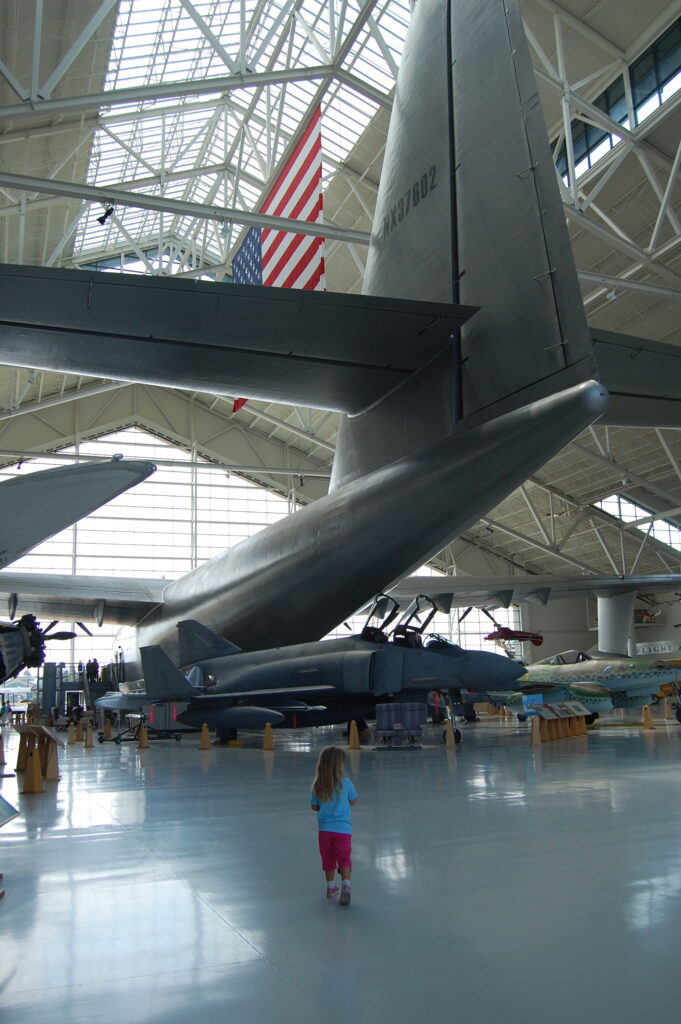 An interior photo of the Evergreen Aviation Museum. From tail of the Spruce Goose