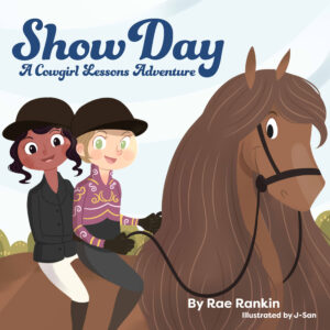 Cover of the book Show Day. Two girls on horseback.