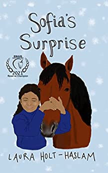 The cover of the book Sofia's Surprise with a girl and a brown horse.